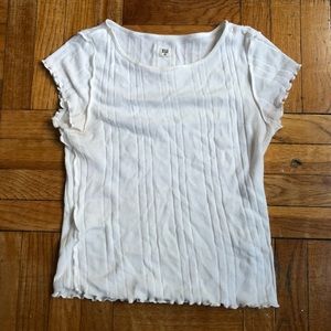 Babydoll ribbed and ruffle shirt